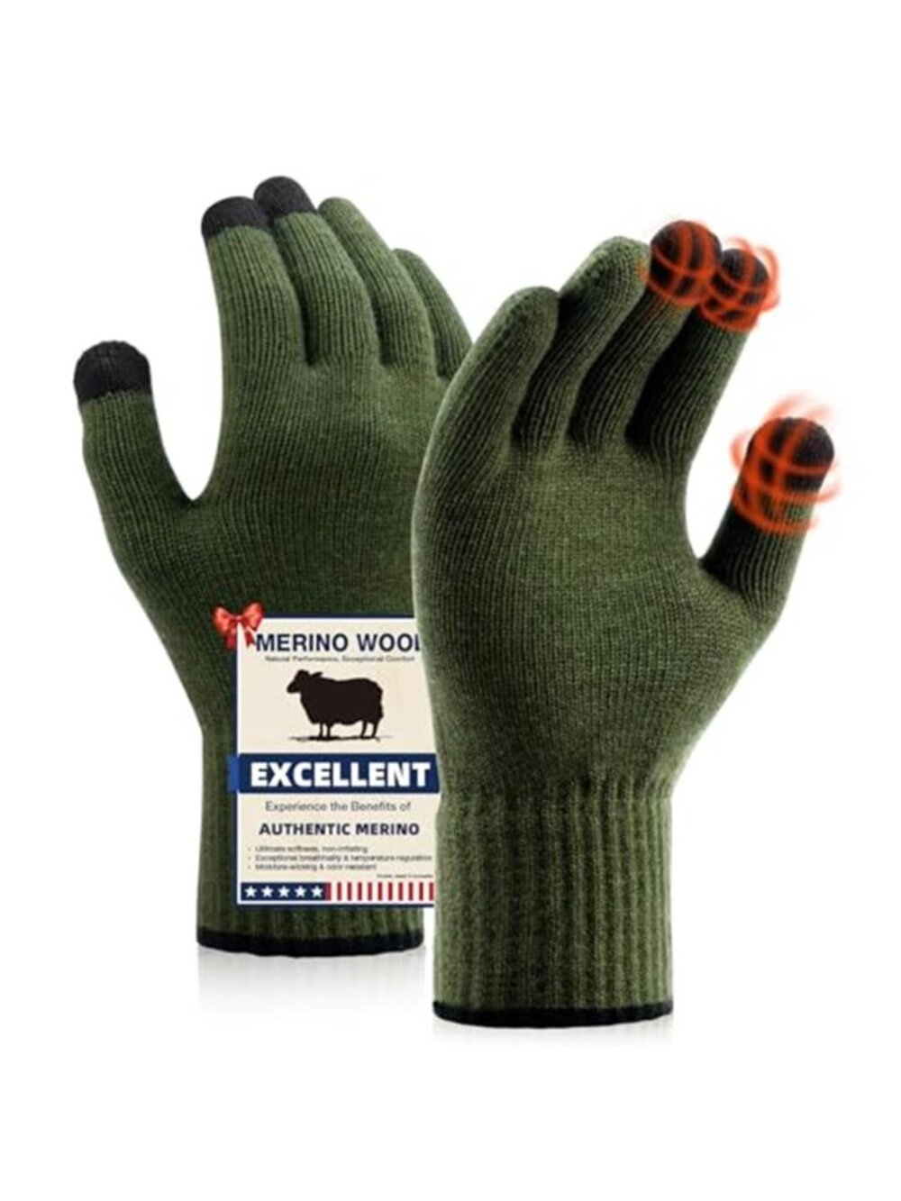 Wool Gloves for Men Women Touch Screen Warm Glove Liners Thermal Soft